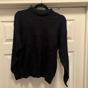 NEW BY DESIGN Camilla Long Sleeve Black Turtleneck Sweater Size Large